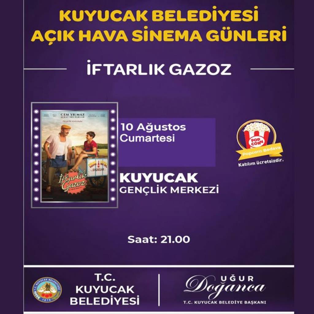 Kuyucak Belediyesi Açık Hava Sinema Günleri Başlıyor