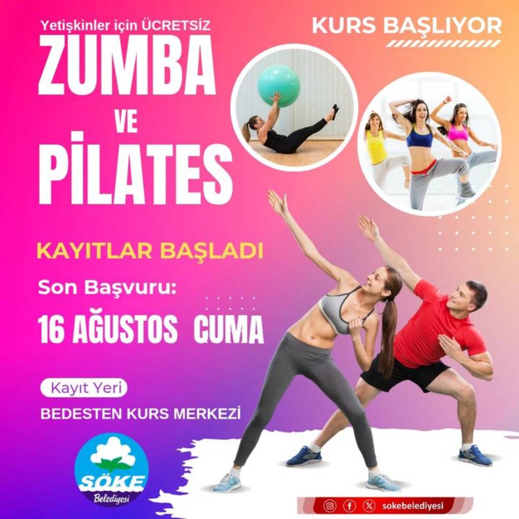 Söke Belediyesi'nden Ücretsiz Zumba ve Pilates Kursu Duyurusu