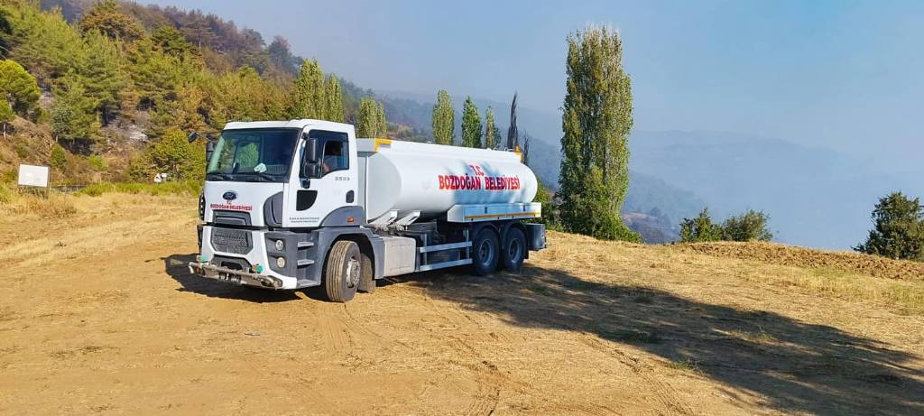 Bozdoğan Belediyesi Orman Yangınıyla Mücadelede Sahada