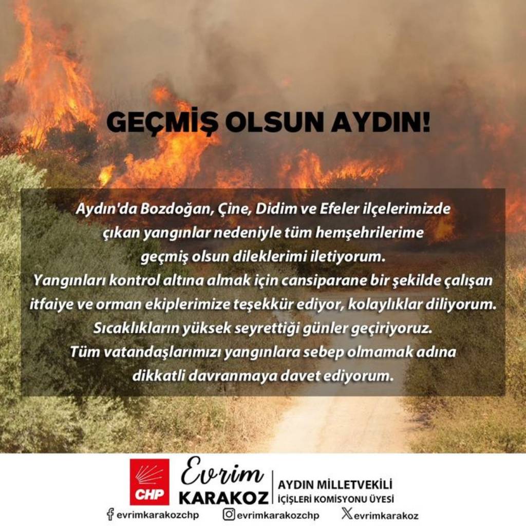 Aydın Milletvekili Evrim Karakoz'dan Yangın Açıklaması