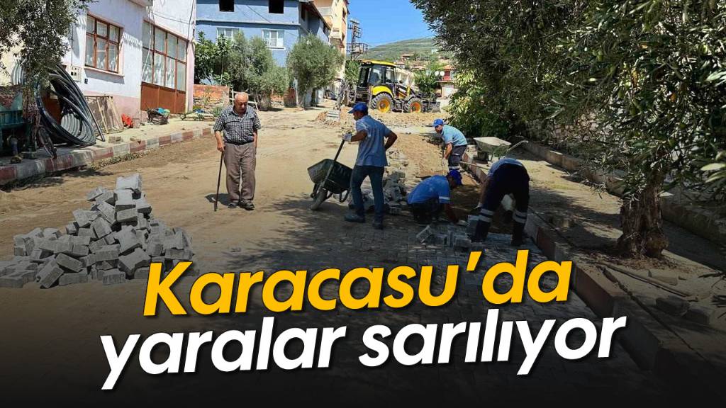 Karacasu'da Sel Sonrası Yol Onarımları Başladı