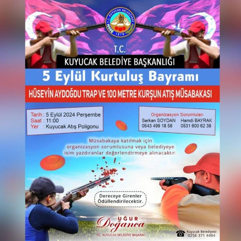 Kuyucak Belediyesi'nden 5 Eylül Kurtuluş Bayramı Etkinliği Duyurusu