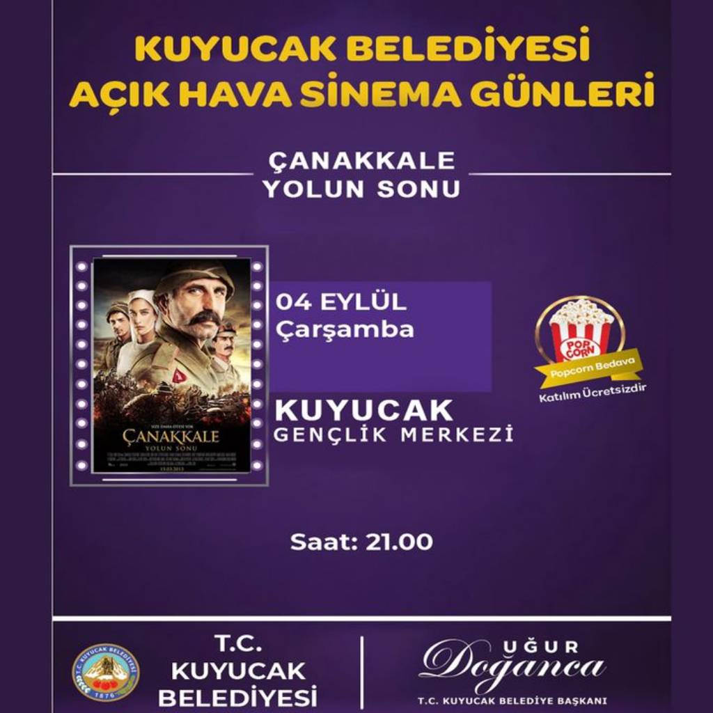 Kuyucak Belediyesi Açık Hava Sinema Günleri Başlıyor