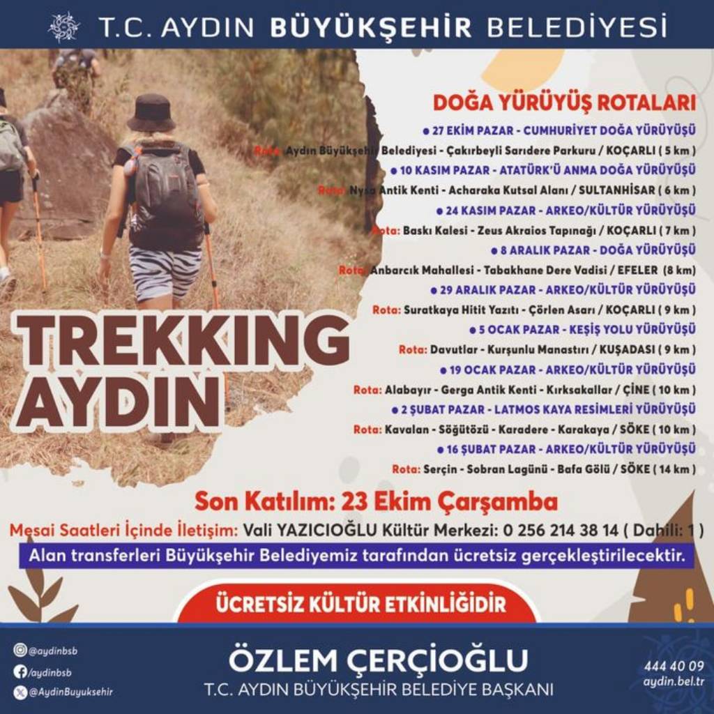 Aydın'da Trekking Aydın Etkinliği Başlıyor