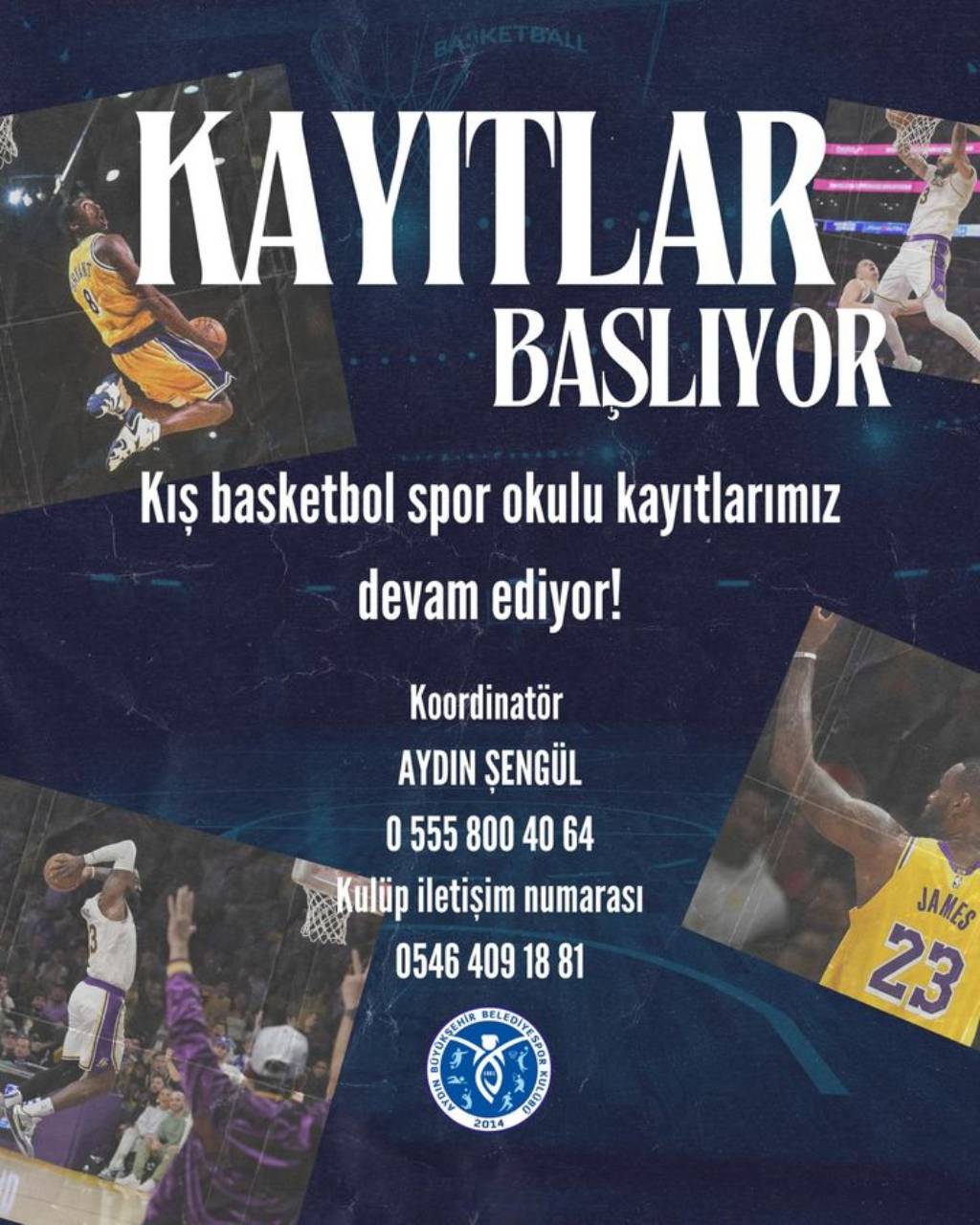 Aydın Büyükşehir Belediyespor Kış Basketbol Spor Okulu Kayıtlarına Başladı