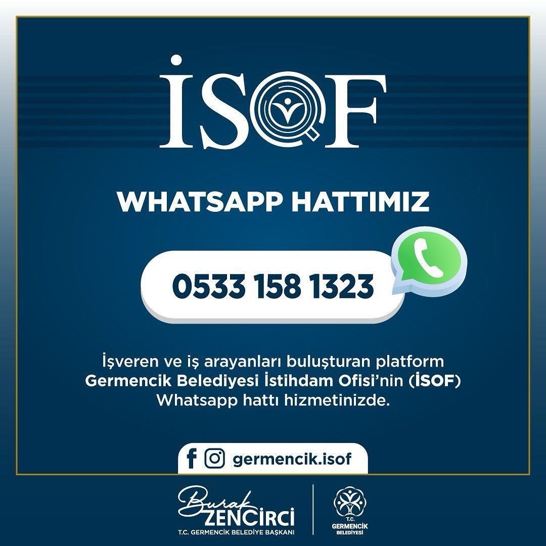 Germencik Belediyesi'nden İstihdam İçin Yeni Adım: İSOF WhatsApp Hattı Hizmetinizde